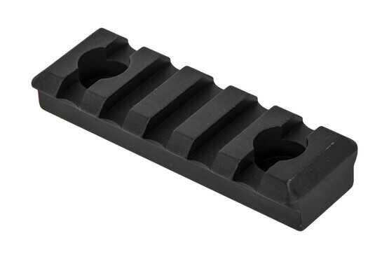 The Timber Creek Outdoors black 5 slot picatinny rail section is designed for M-LOK handguards